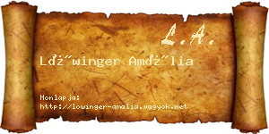 Lőwinger Amália névjegykártya