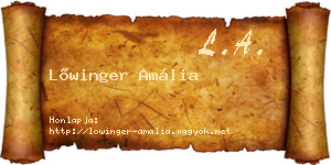 Lőwinger Amália névjegykártya